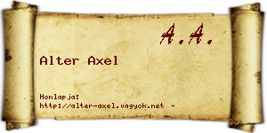 Alter Axel névjegykártya